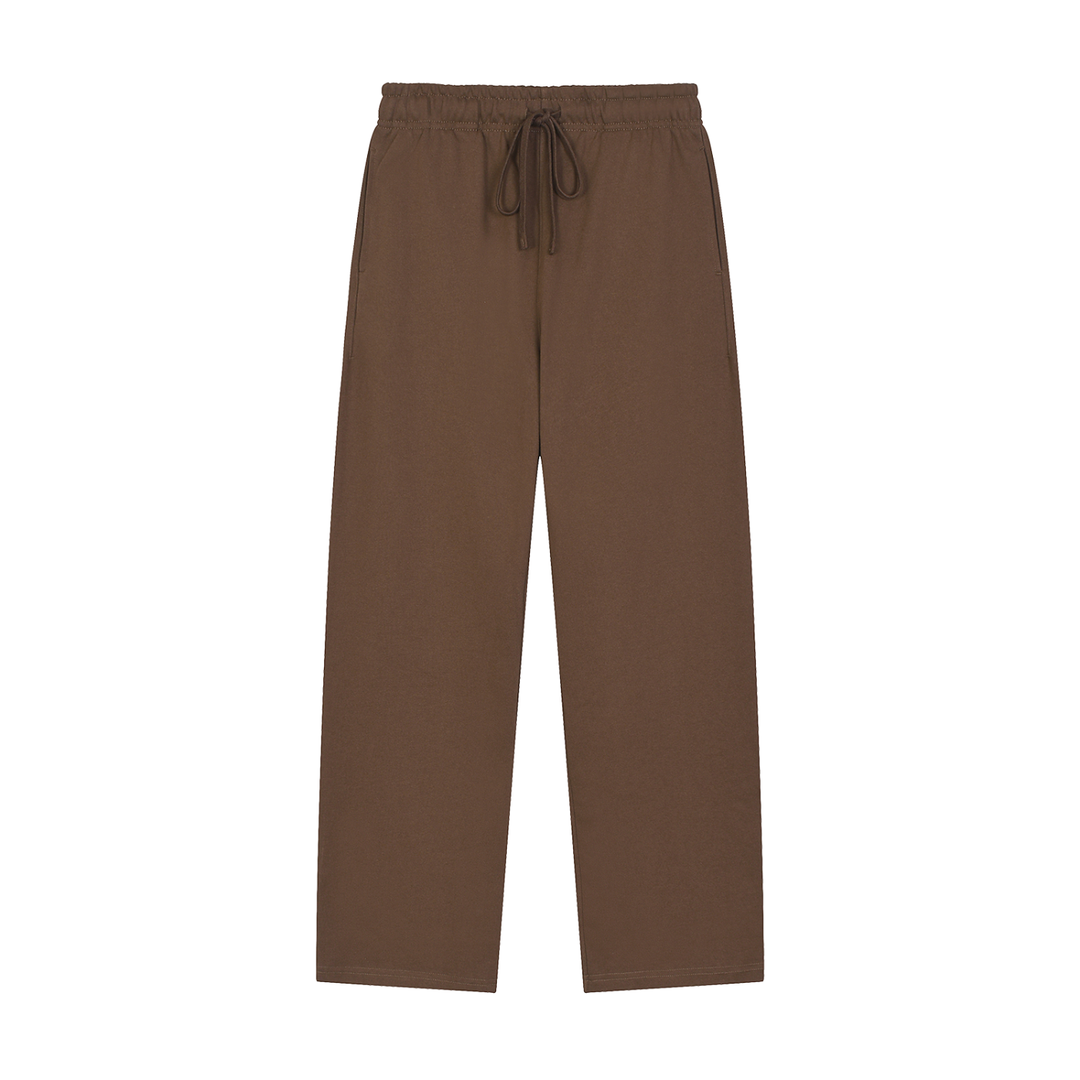 WOMEN PENT Solid Color Straight-Leg Sweatpants