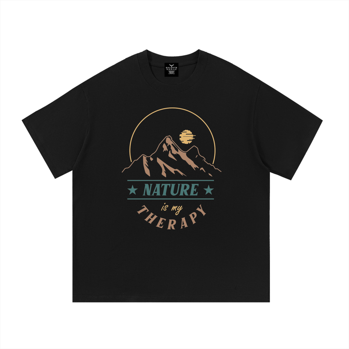 hiking lover Nature Is My Therapy Mountain Sunrise Tee