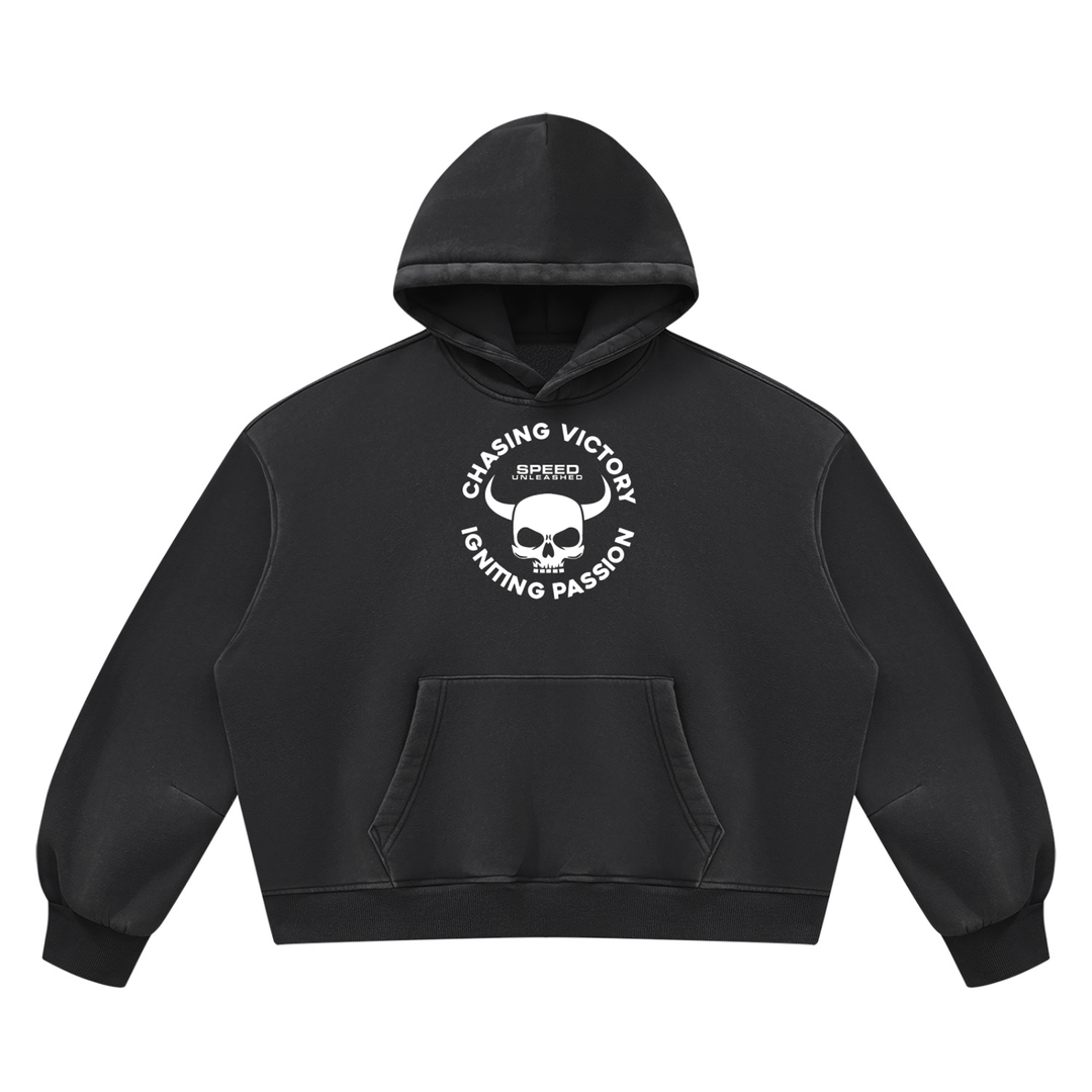 men graphic Vintage Wash Boxy Fleece Hoodie