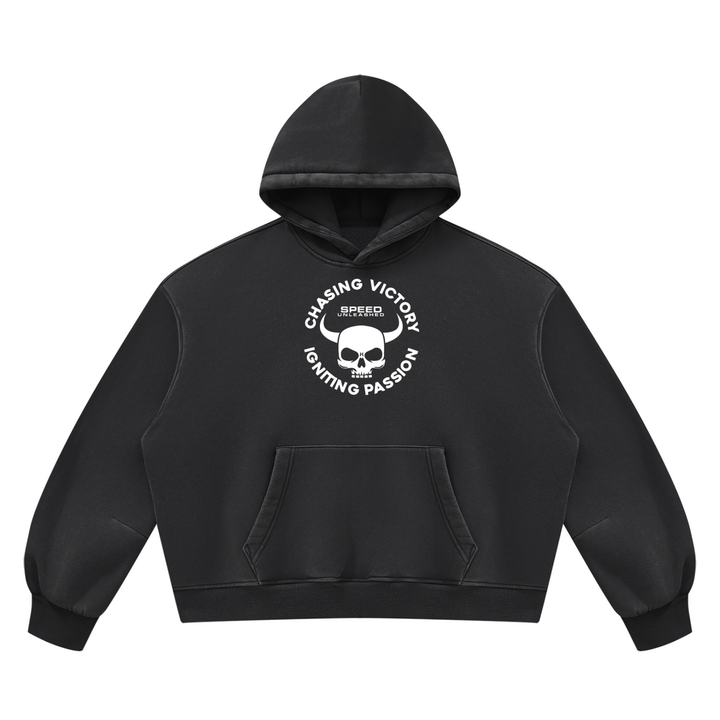men graphic Vintage Wash Boxy Fleece Hoodie