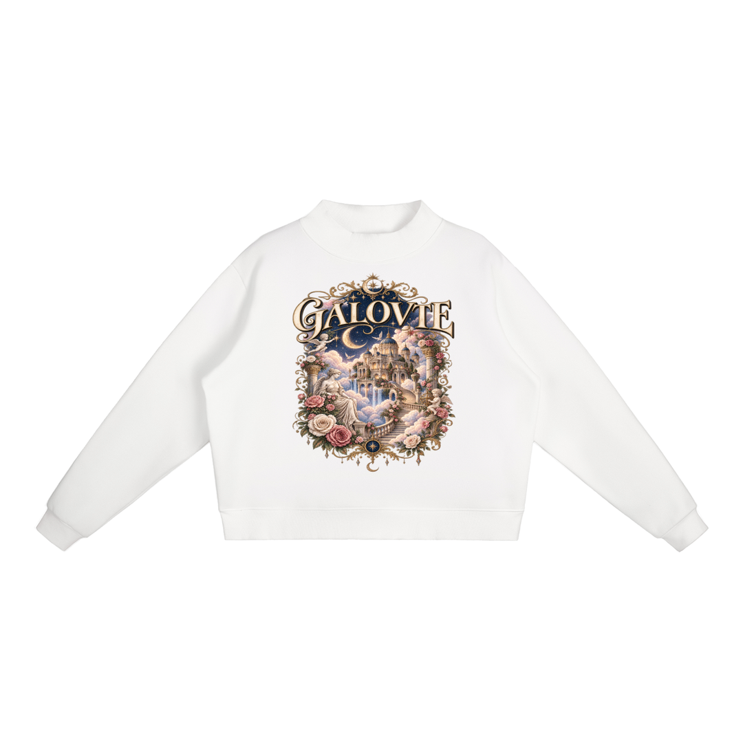 WOMEN GRAPHICS Essential Fleece Mock-Neck Crew Sweatshirt