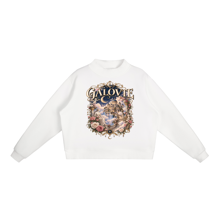 WOMEN GRAPHICS Essential Fleece Mock-Neck Crew Sweatshirt