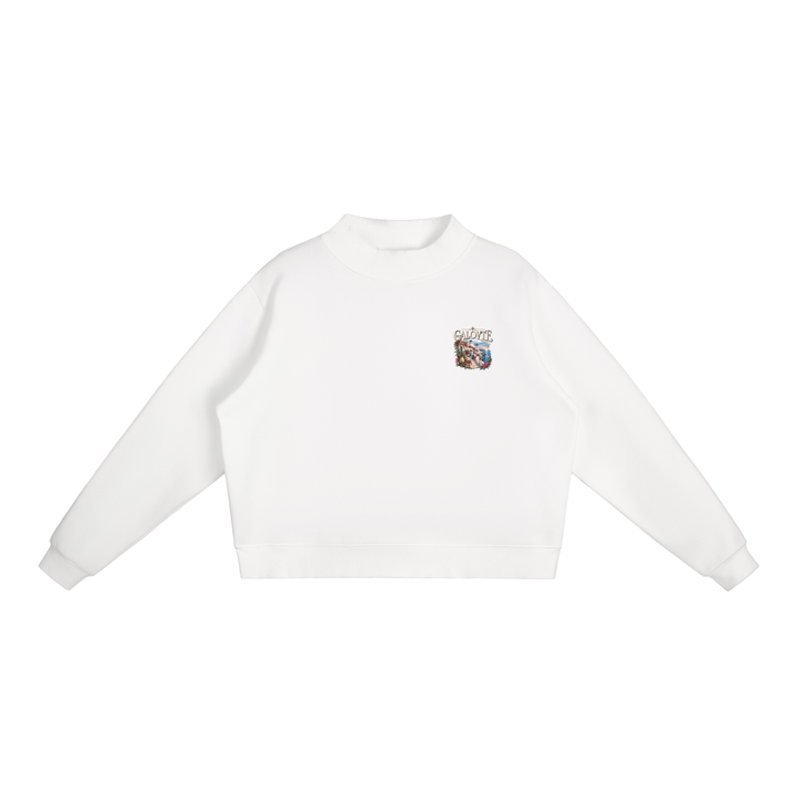 women graphic Essential Fleece Mock-Neck Crew Sweatshirt