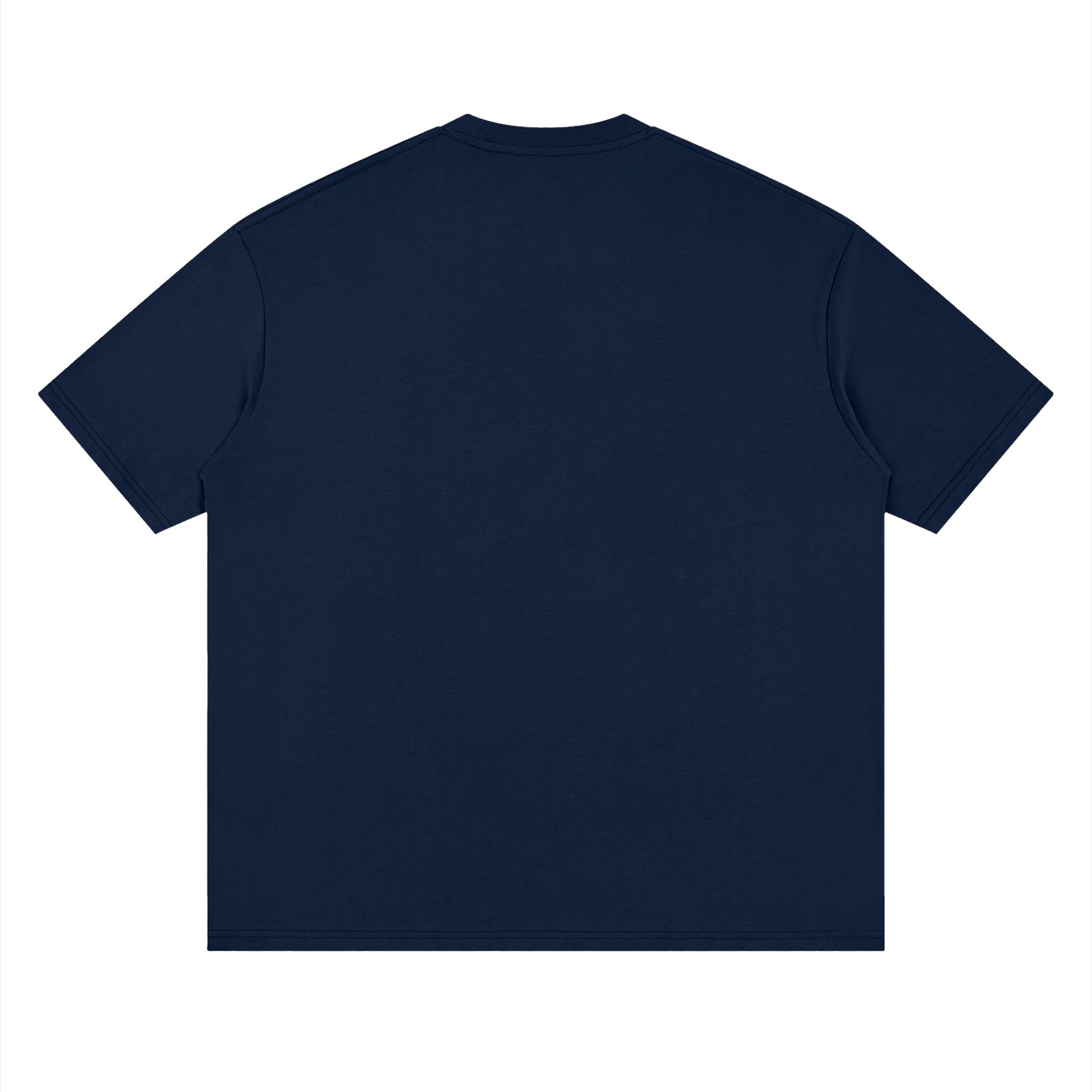 Summit Hiker Silhouette Tonal Print Tee in Navy Blue, back view.