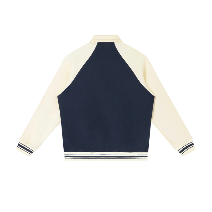 MEN COAT AND JACKET Contrast Raglan Sleeve Baseball Jacket