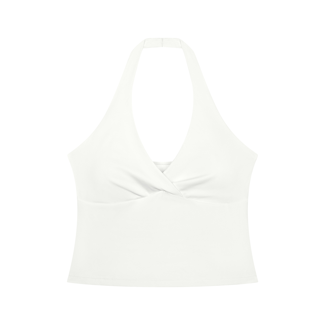 Women gym wear  Ruched Halter Yoga Tank Top
