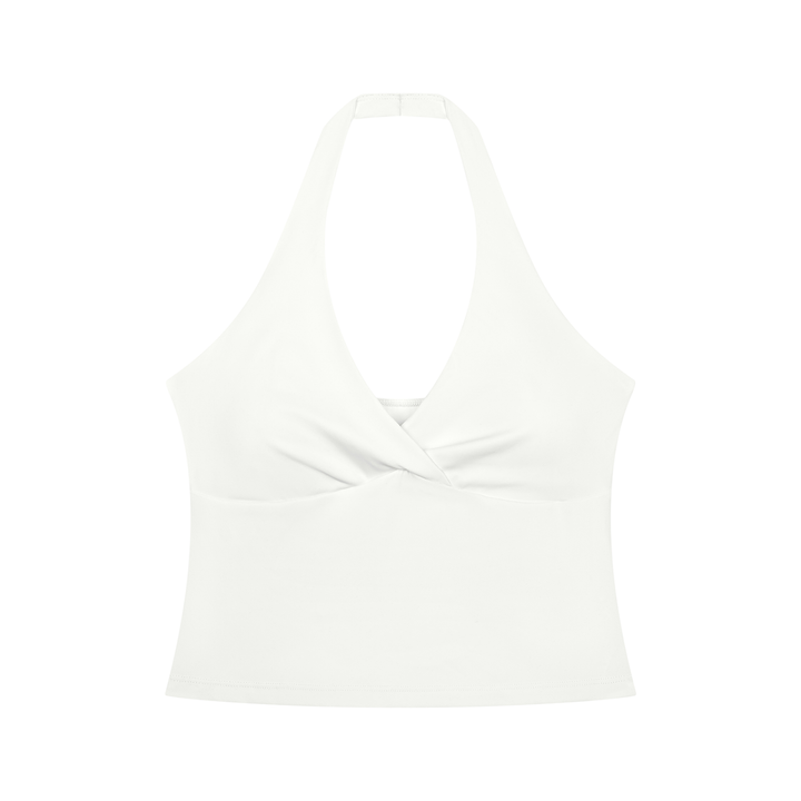 Women gym wear  Ruched Halter Yoga Tank Top