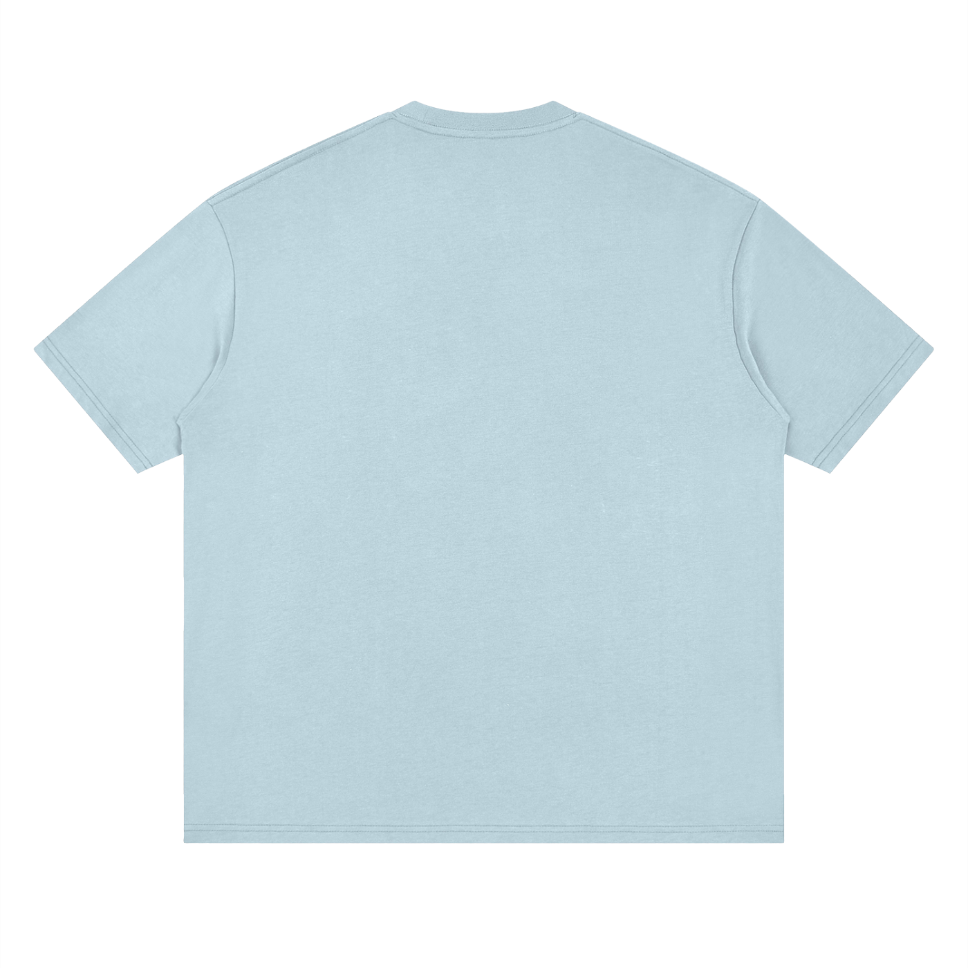 Summit Hiker Silhouette Tonal Print Tee in Light Blue, back view.