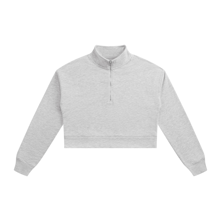 Women hoddies Crop Quarter-Zip Sweatshirt