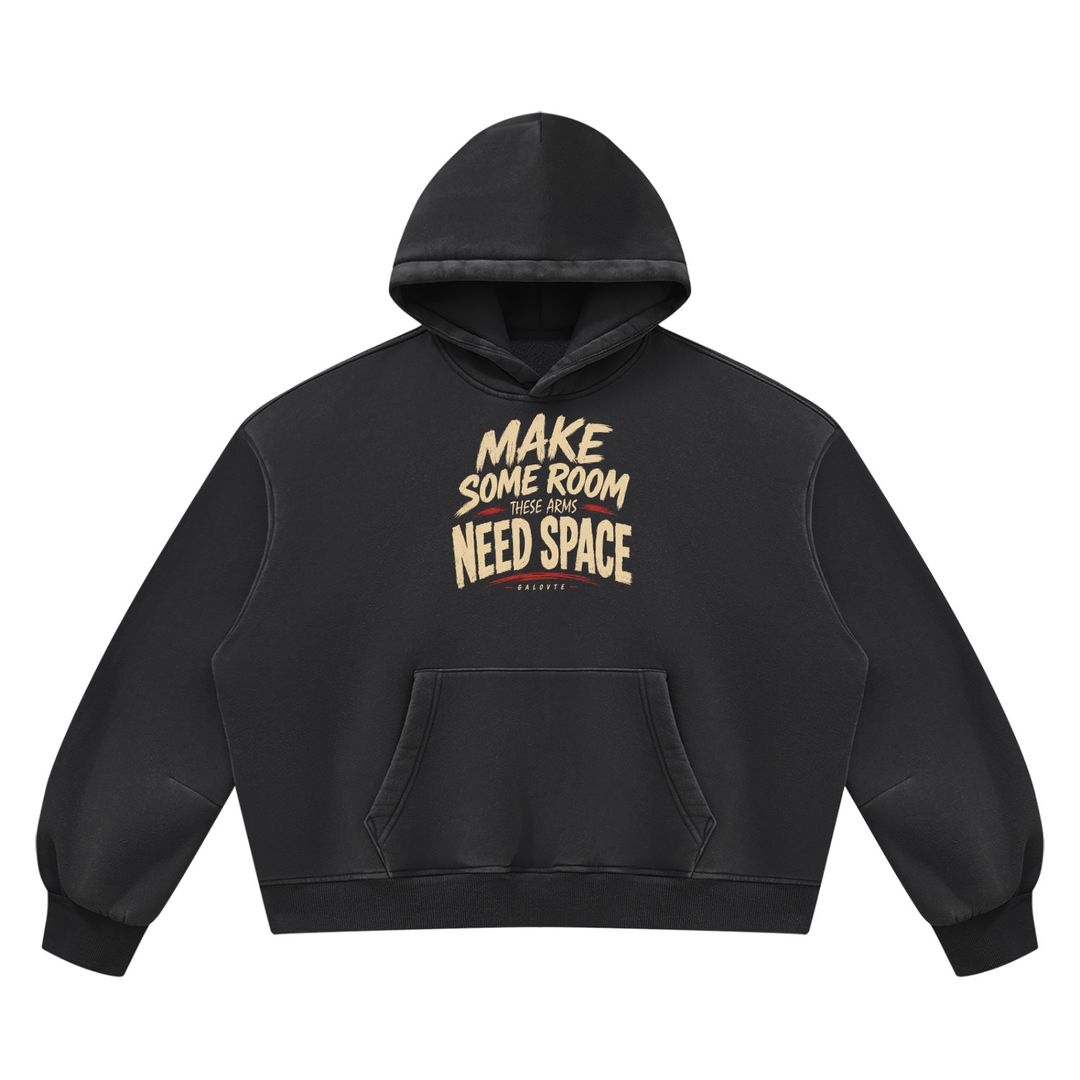 MEN GYM WEAR Unisex Vintage Wash Boxy Fleece Hoodie