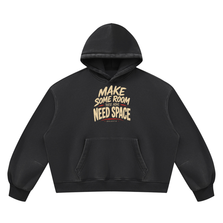 MEN GYM WEAR Unisex Vintage Wash Boxy Fleece Hoodie