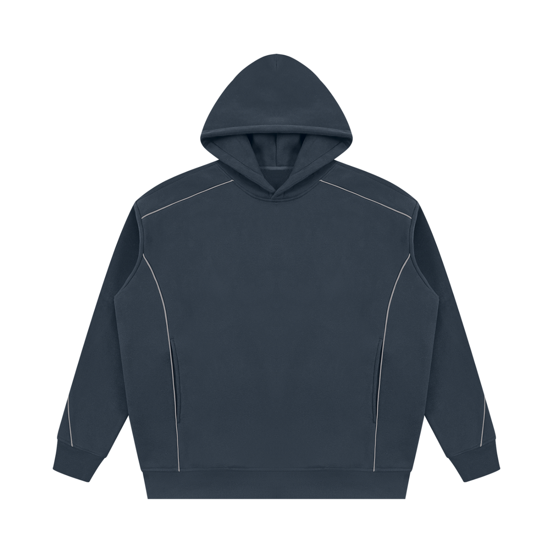 women hoddies Oversized Piping Fleece Hoodie