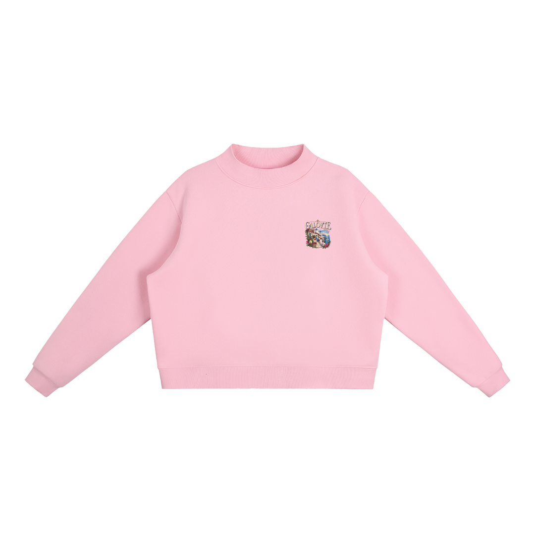 women graphic Essential Fleece Mock-Neck Crew Sweatshirt