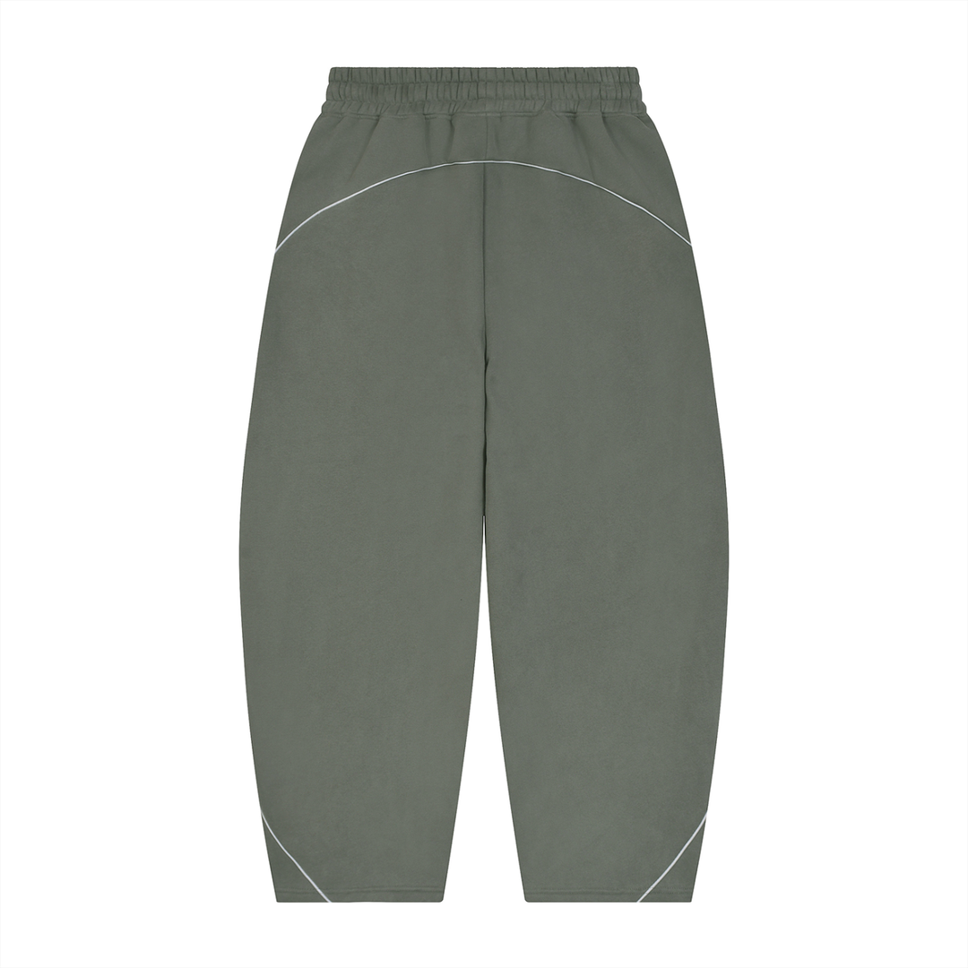 men pent  Piping Fleece Barrel Leg Sweatpants