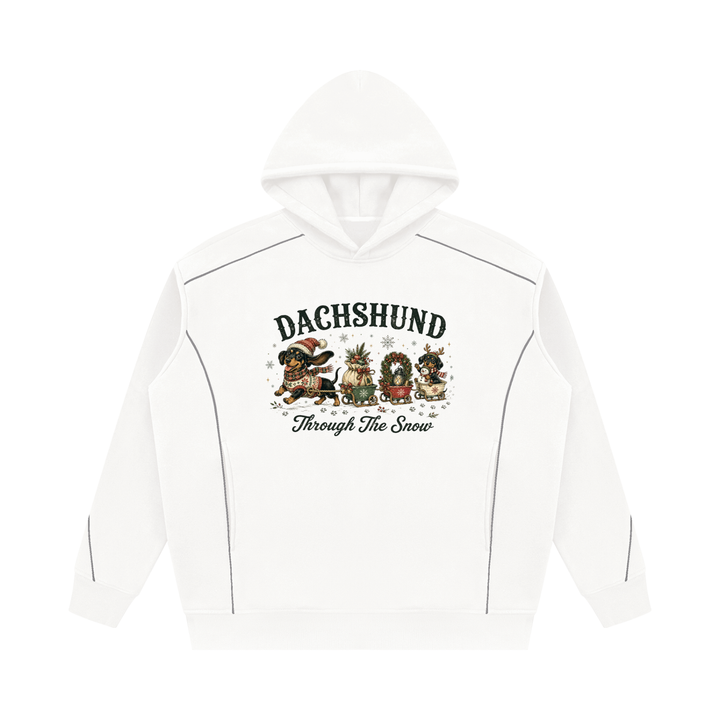 women graphic  Oversized Piping Fleece Hoodie