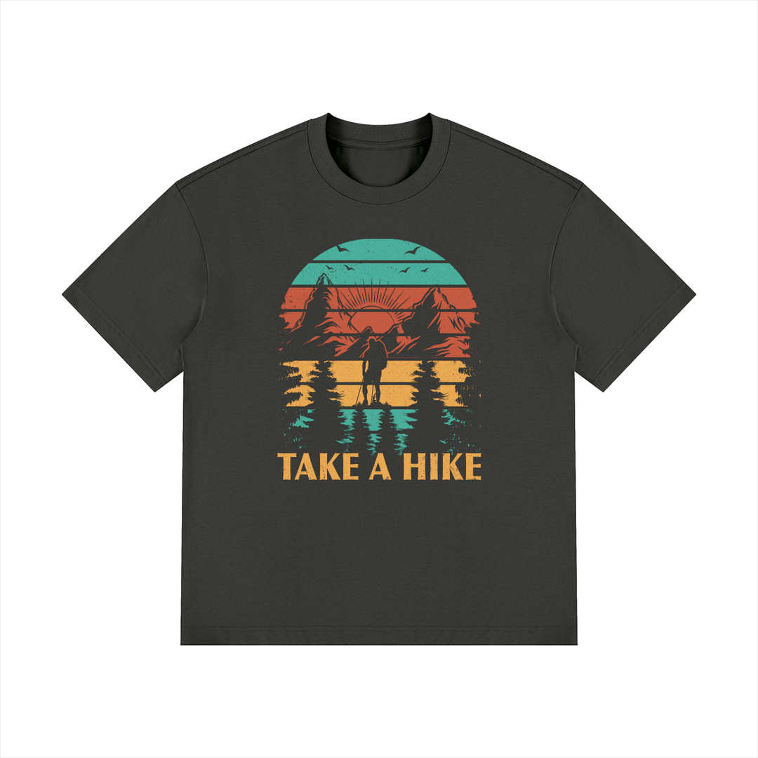 hiking lover Take A Hike Retro Sunset Mountain Tee