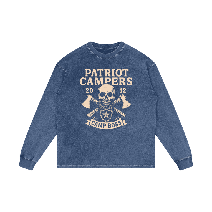 men. graphic Acid Wash Oversize Long Sleeve T-Shirt