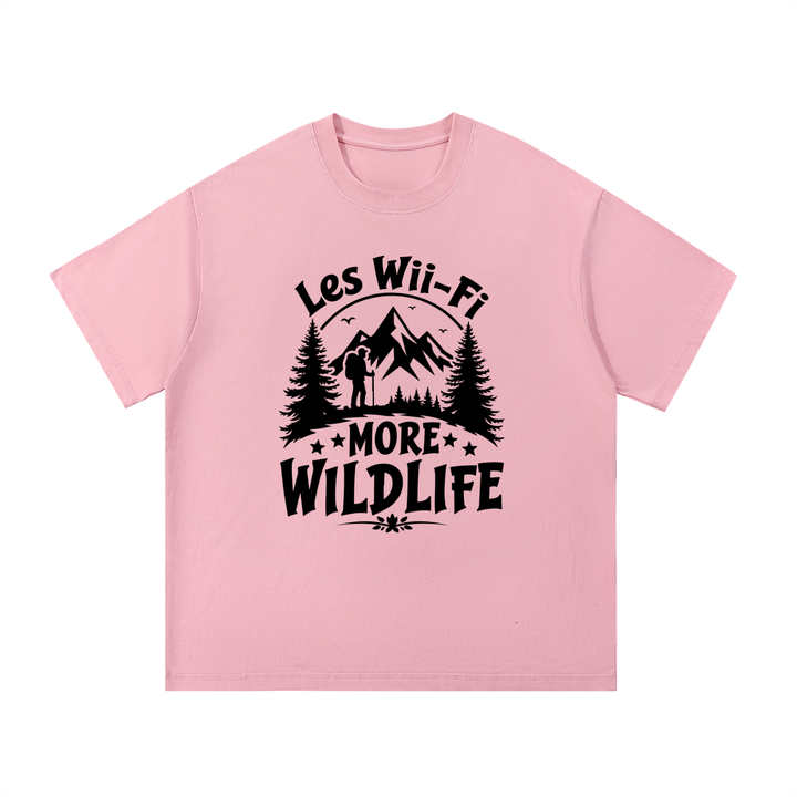 hiking lover Less Wi-Fi More Wildlife Mountain Tee