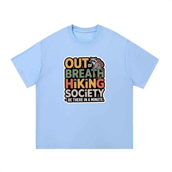hiking lover Out Of Breath Hiking Society Funny Raccoon Tee