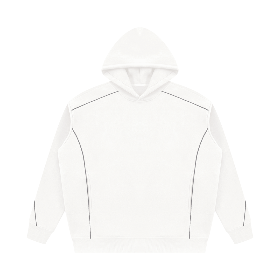 men hoddies  Oversized Piping Fleece Hoodie