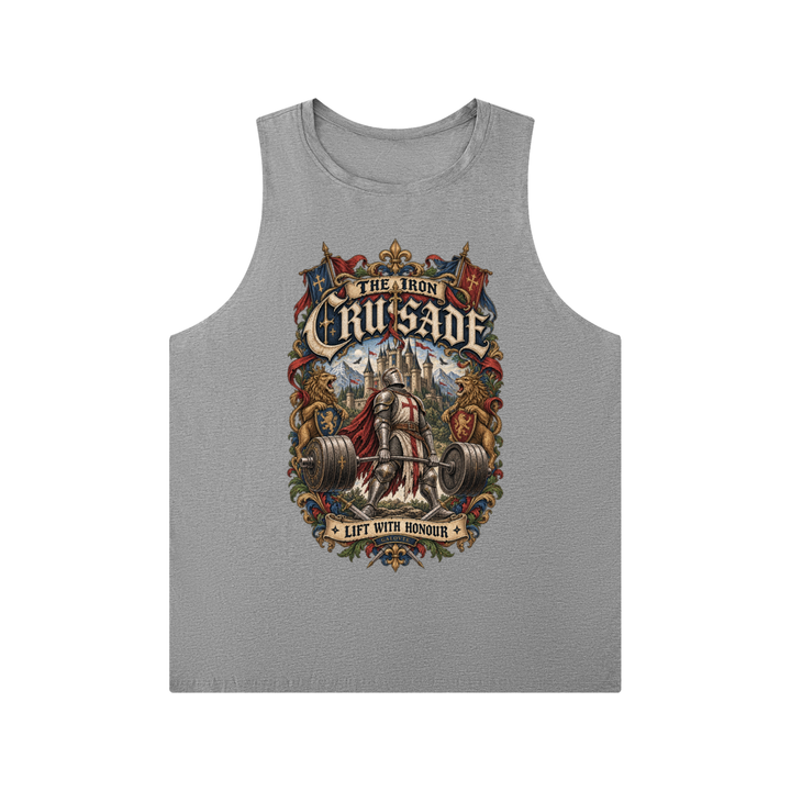 MEN GYM Solid Color Crewneck Tank Top