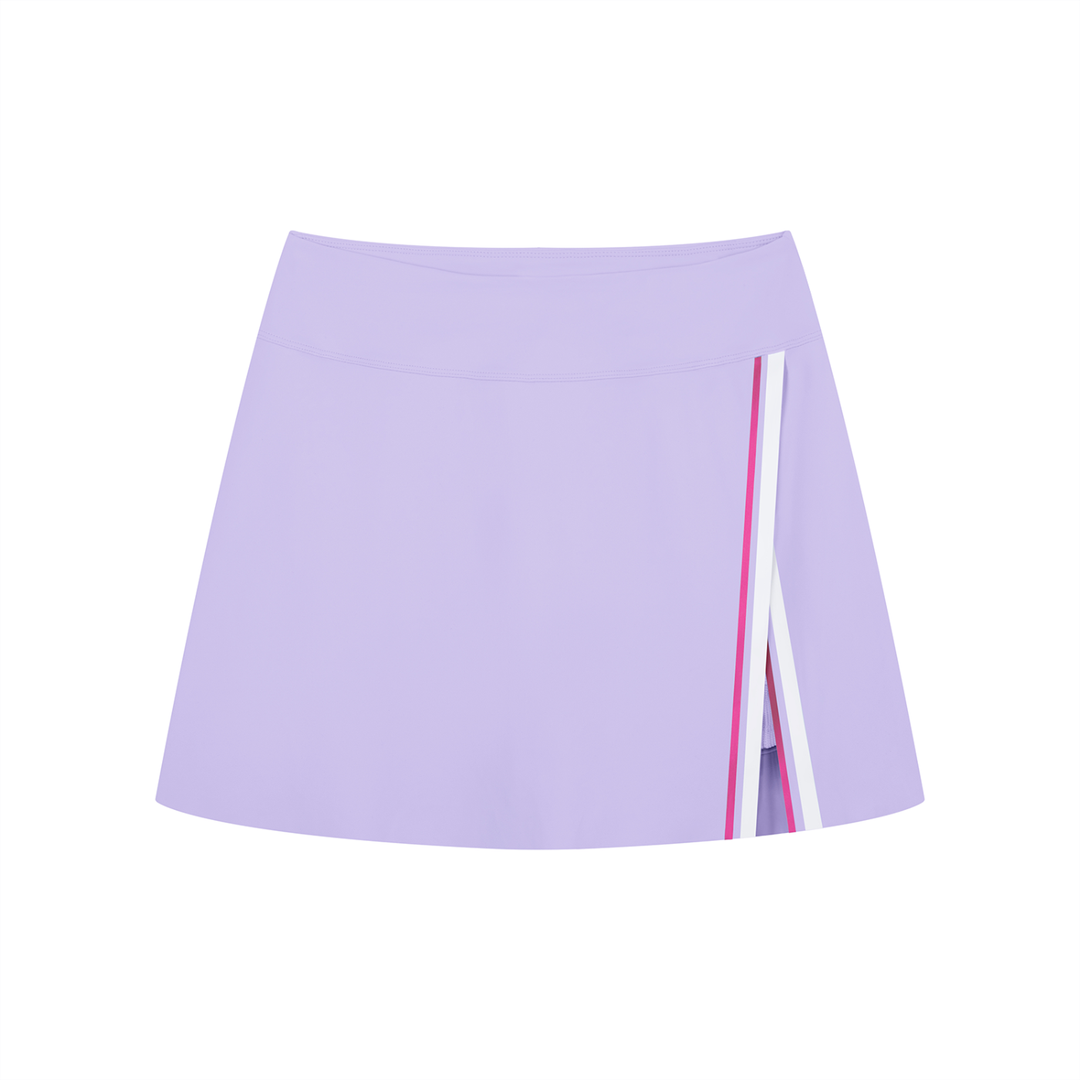 Women SKIRT A-Line Contrast Panel Slit Skirt