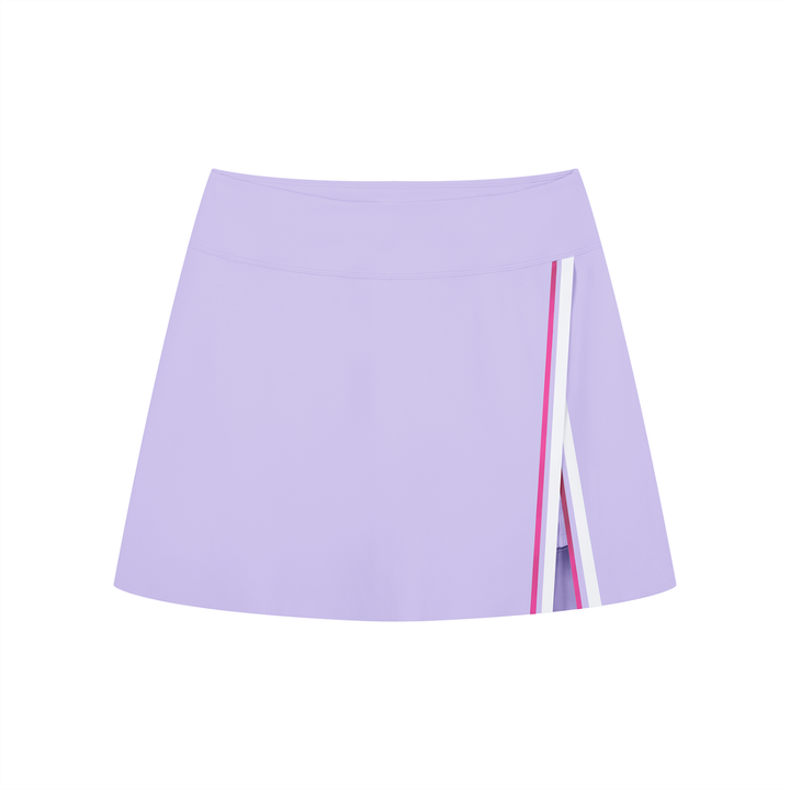 Women SKIRT A-Line Contrast Panel Slit Skirt