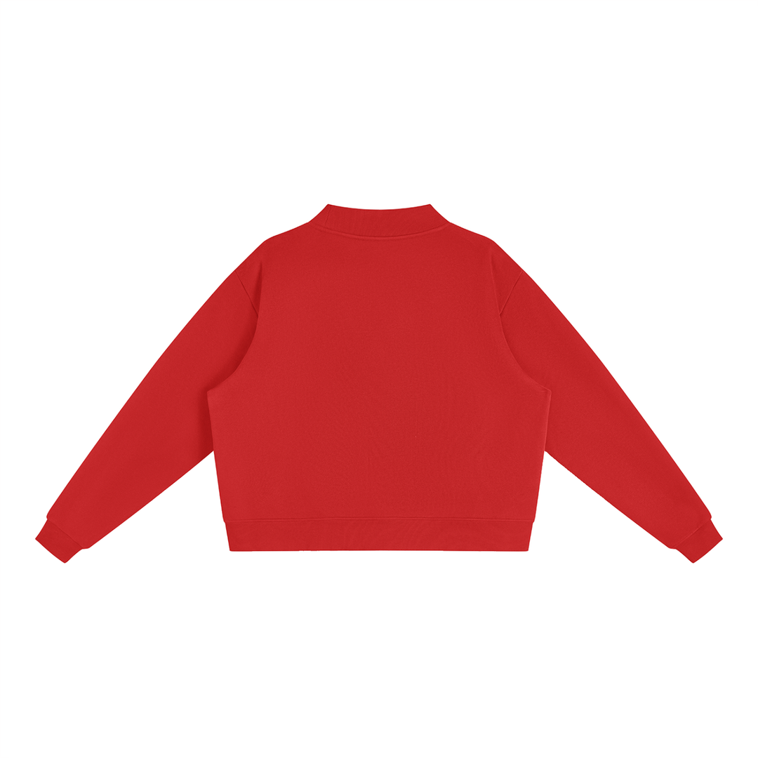 WOMEN HODDIES Essential Fleece Mock-Neck Crew Sweatshirt
