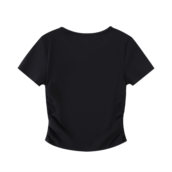 WOMEN T SHIRT Ruched Bodycon Crop Top