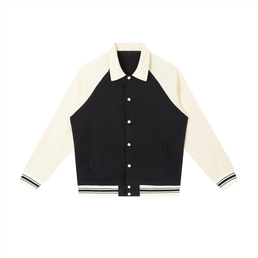 MEN COAT AND JACKET Contrast Raglan Sleeve Baseball Jacket
