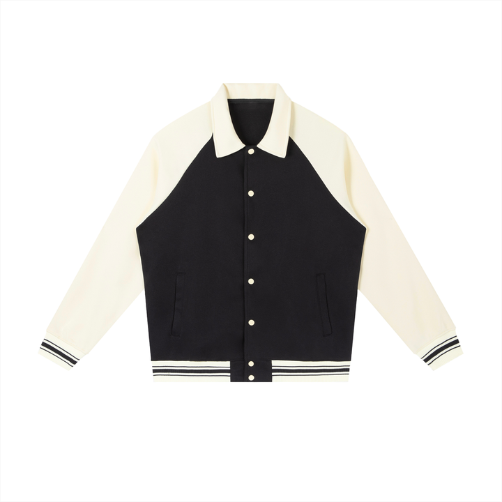 MEN COAT AND JACKET Contrast Raglan Sleeve Baseball Jacket