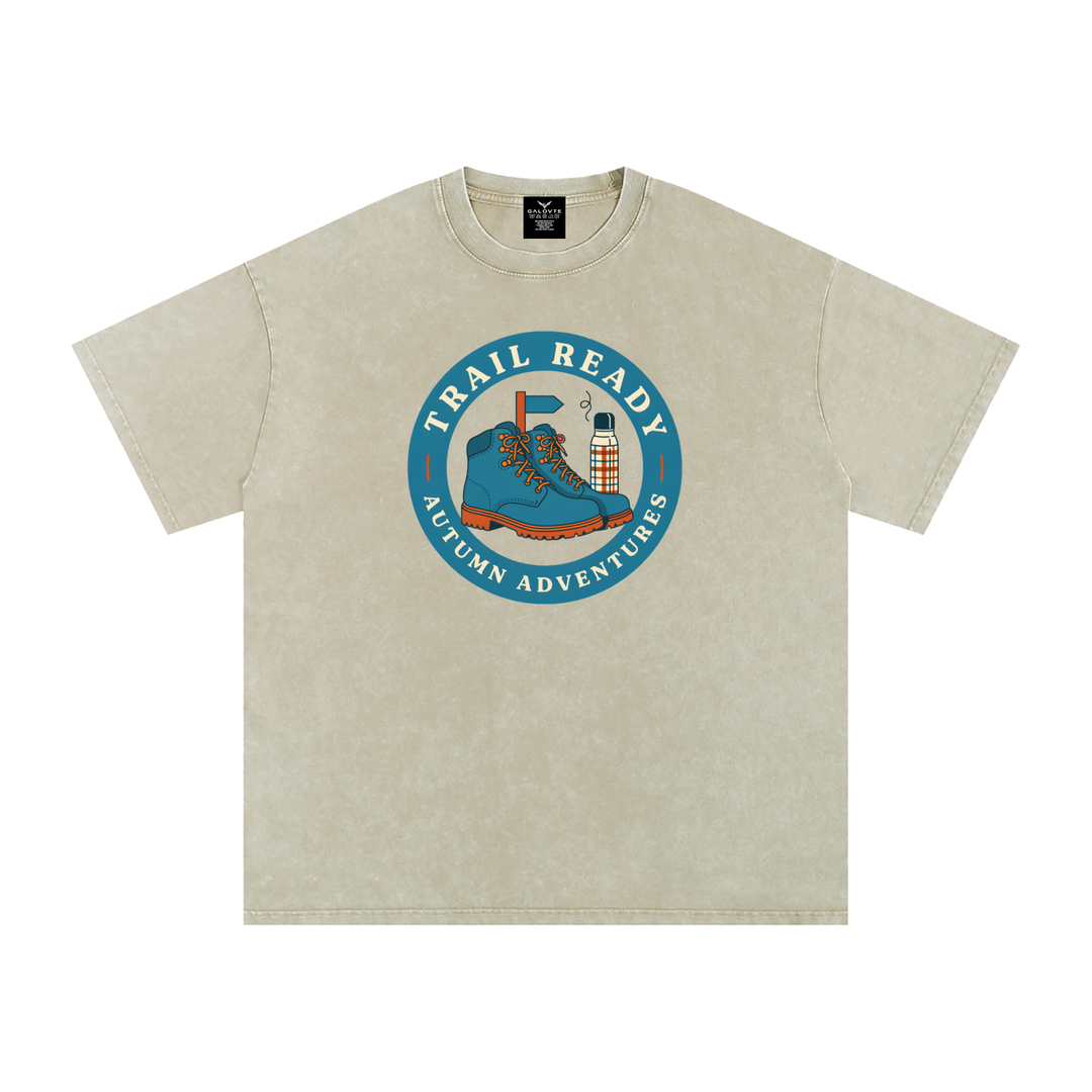 HIKING LOVER Snow Washed Oversized Cotton T-Shirt