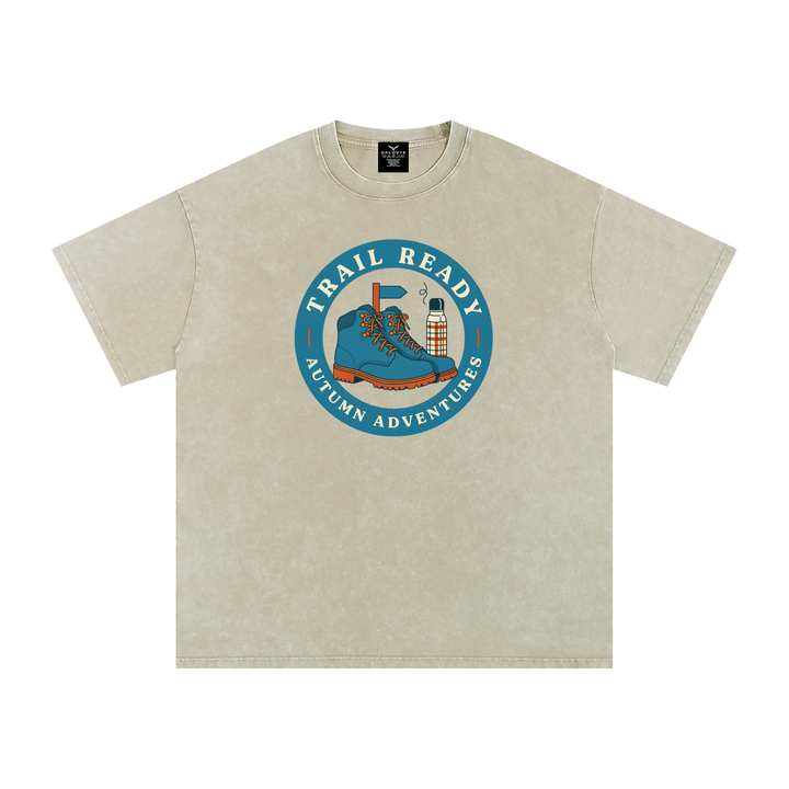 HIKING LOVER Snow Washed Oversized Cotton T-Shirt