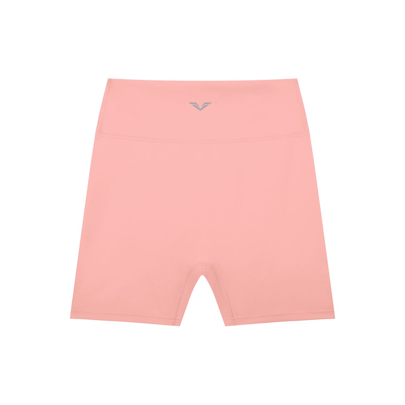 Wing Logo High-Waisted Biker Shorts in Pink, flat lay.