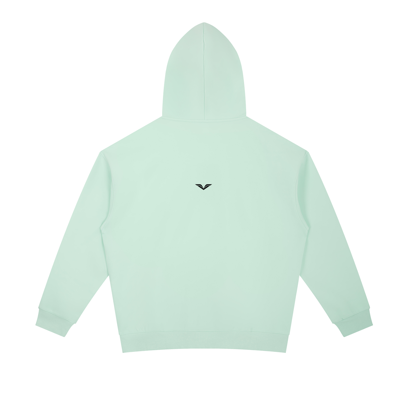 GALOVTE Snake Varsity Graphic Heavyweight Hoodie in Water Blue, back view.