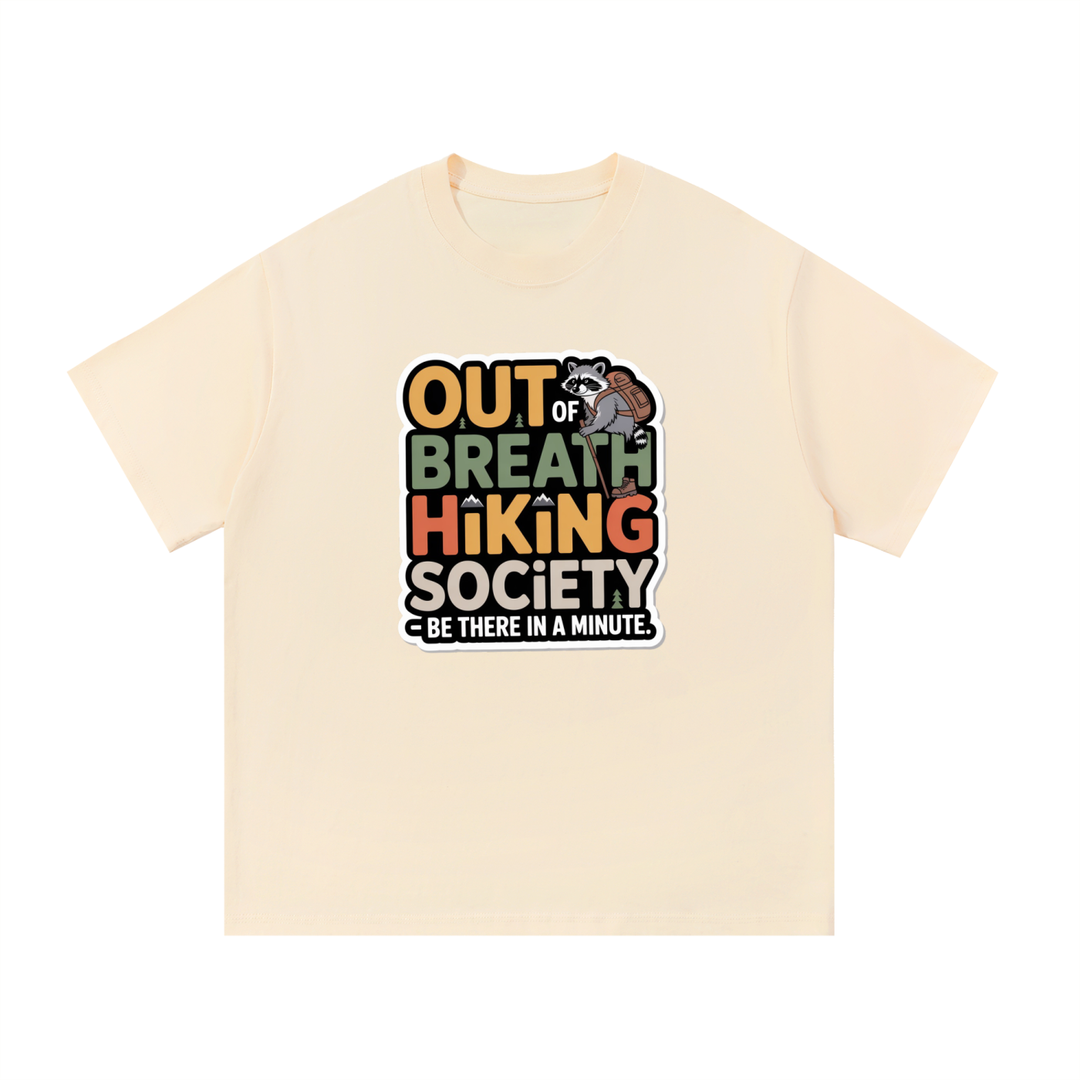 hiking lover Out Of Breath Hiking Society Funny Raccoon Tee