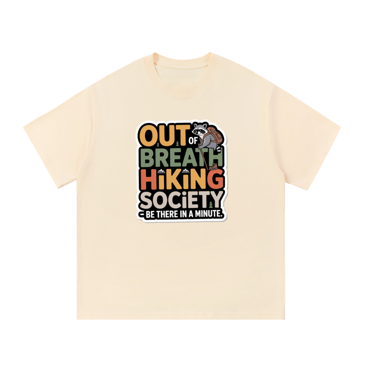 hiking lover Out Of Breath Hiking Society Funny Raccoon Tee
