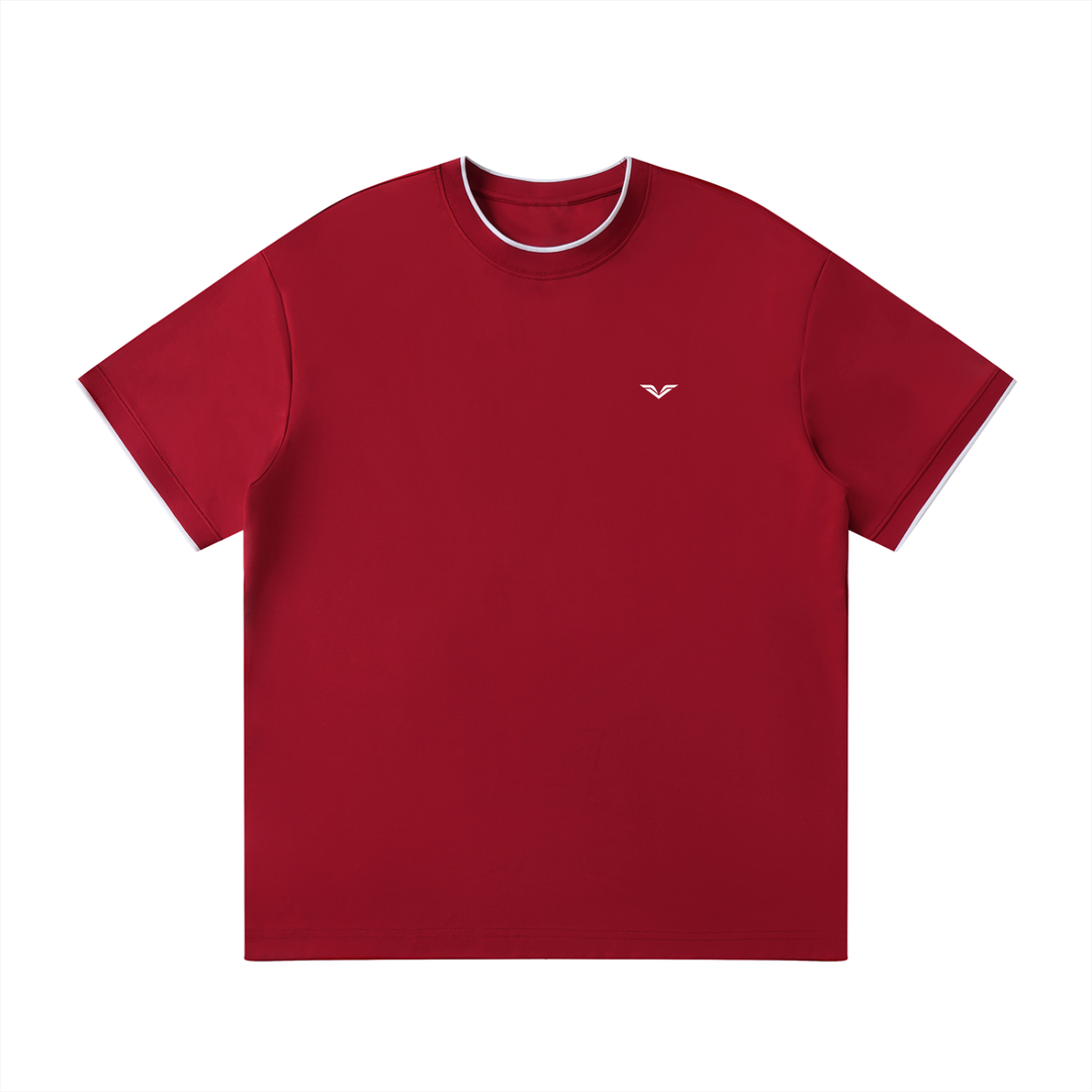 MEN T SHIRT Wing Logo Contrast Tape Crewneck Tee