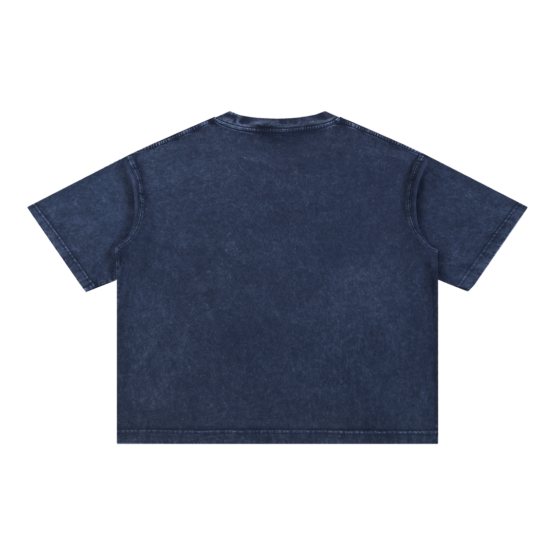 WOMEN GYM WEAR Mineral Wash Boxy Cotton T-Shirt