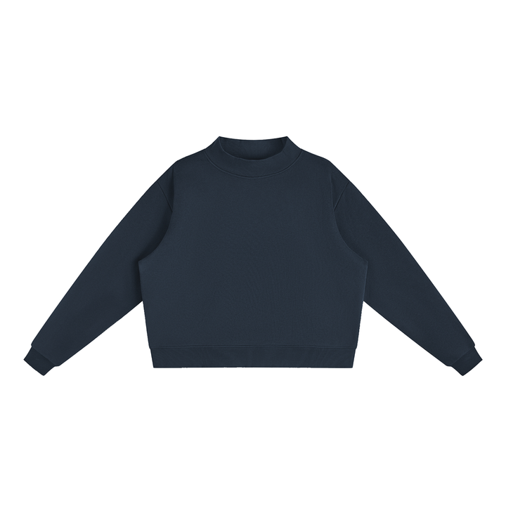 women hoddies Essential Fleece Mock-Neck Crew Sweatshirt