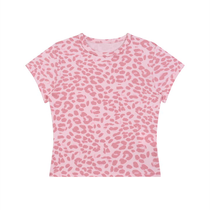Women’s Leopard Print Crop T-Shirt