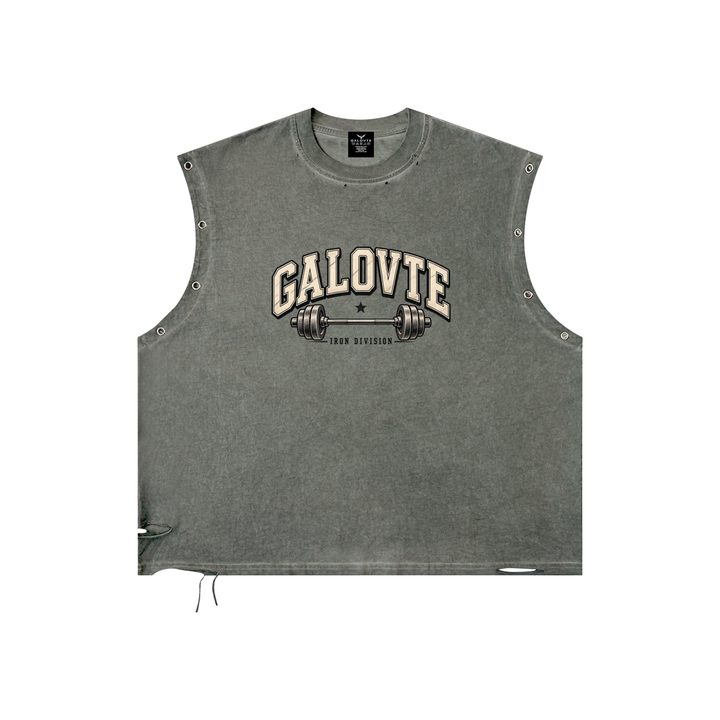 men t shirt Distressed Grommet Eyelet Tank Top