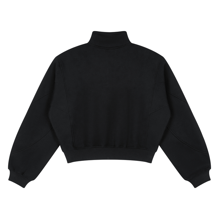 Women HODDIES Loose Fleece Quarter-Zip Sweatshirt