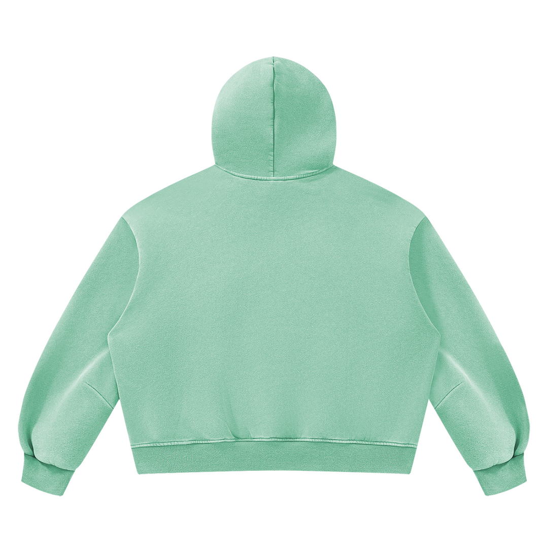 WOMEN HODDIES Vintage Wash Boxy Fleece Hoodie