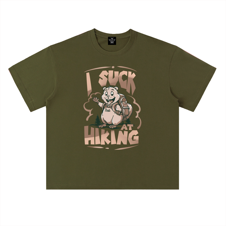 hiking lover I Suck At Hiking Funny Cartoon Bear Tee