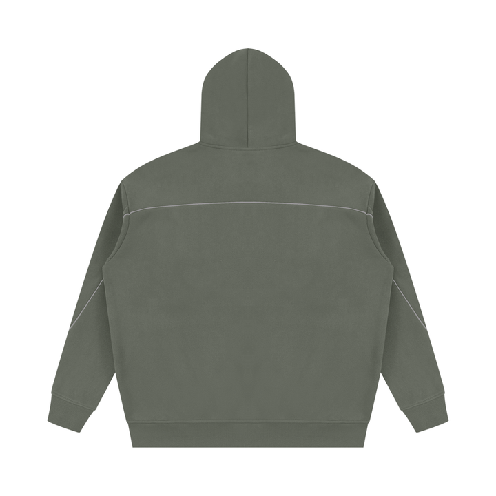 men hoddies  Oversized Piping Fleece Hoodie