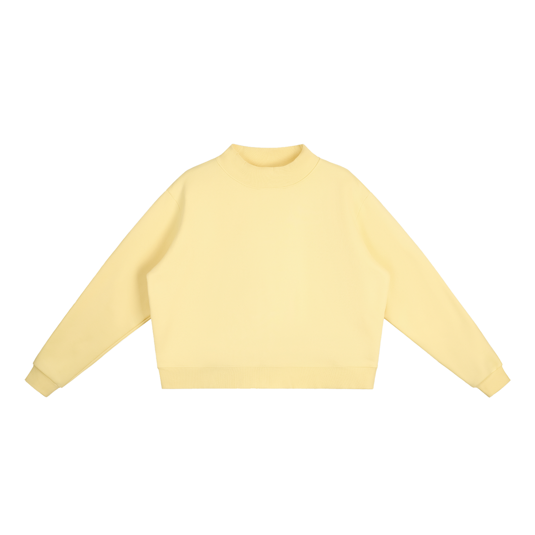 WOMEN HODDIES Essential Fleece Mock-Neck Crew Sweatshirt