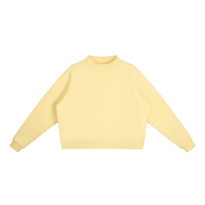 WOMEN HODDIES Essential Fleece Mock-Neck Crew Sweatshirt