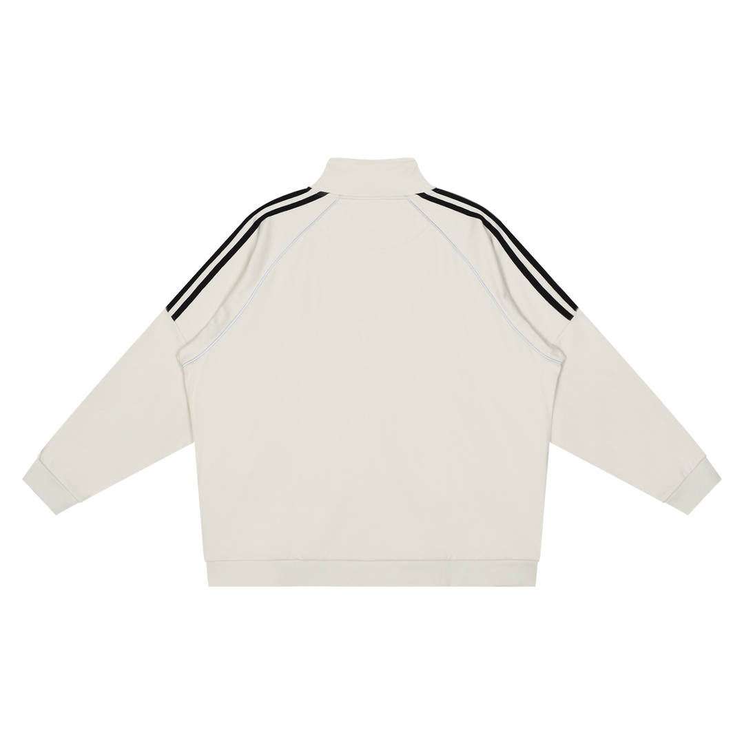 MEN COAT AND JACKET Reflection Striped Raglan Sleeve  Jacket