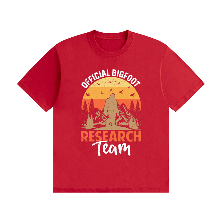 hiking lover Official Bigfoot Research Team Retro Sunset Tee